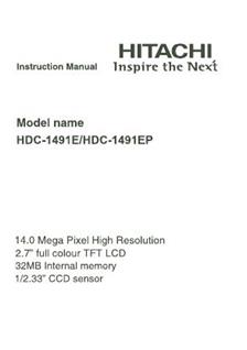 Hitachi HDC 1491 manual. Camera Instructions.